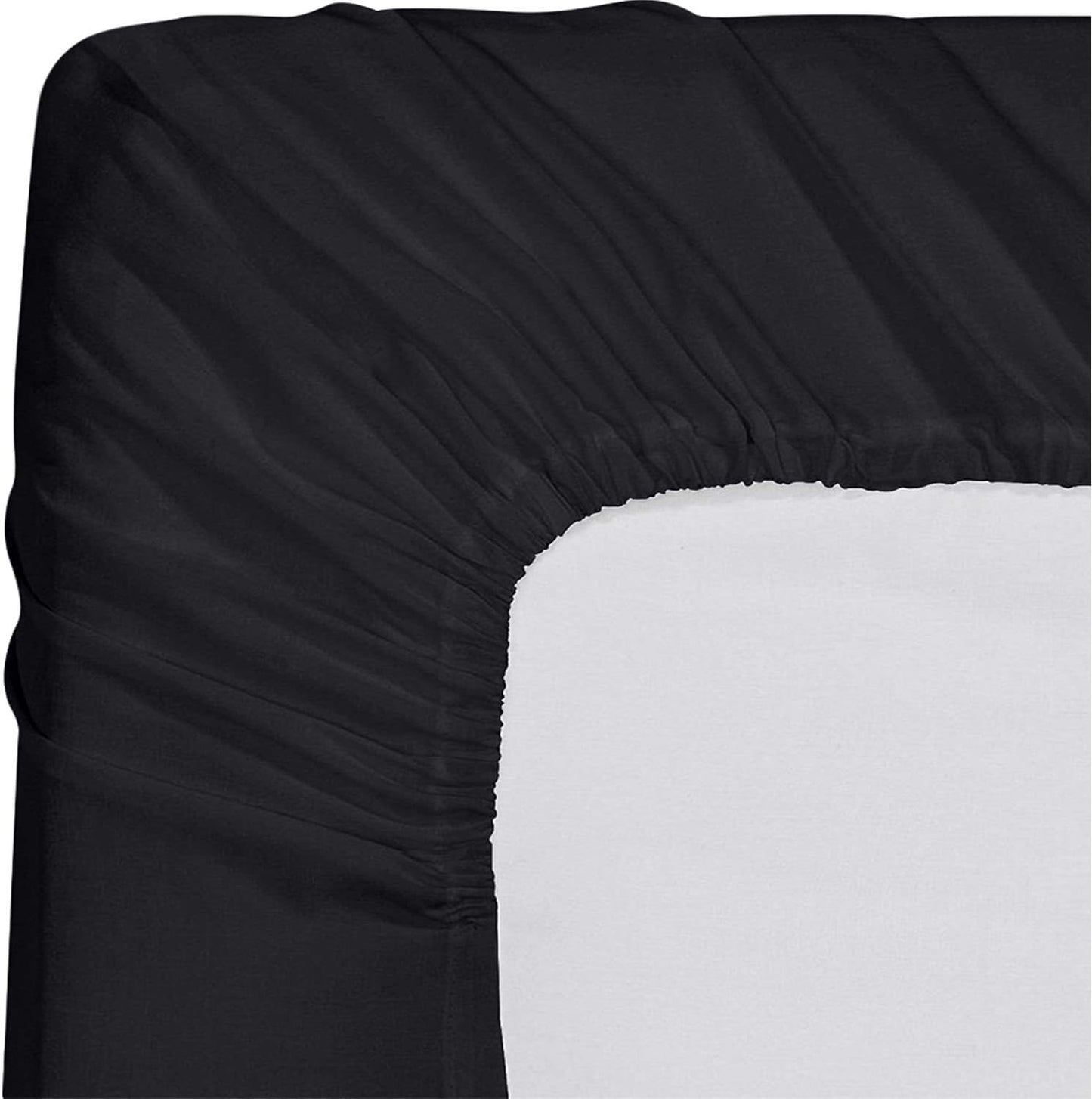 Utopia Bedding Queen Fitted Sheet - Soft Microfiber - Deep Pocket Design - Fade Resistant - Black