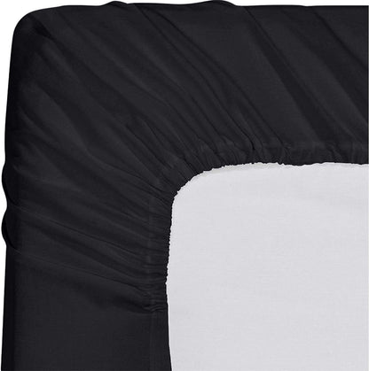 Utopia Bedding Queen Fitted Sheet - Soft Microfiber - Deep Pocket Design - Fade Resistant - Black