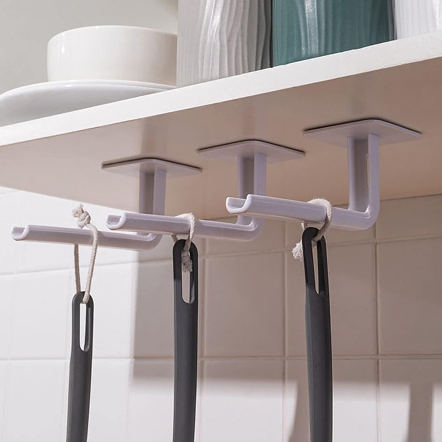 Skiennix 4Pcs Wall Hooks - Heavy Duty Self-Adhesive Multi-Purpose Hangers for Coats & More | Ideal for Bedroom, Bathroom, Kitchen, Office