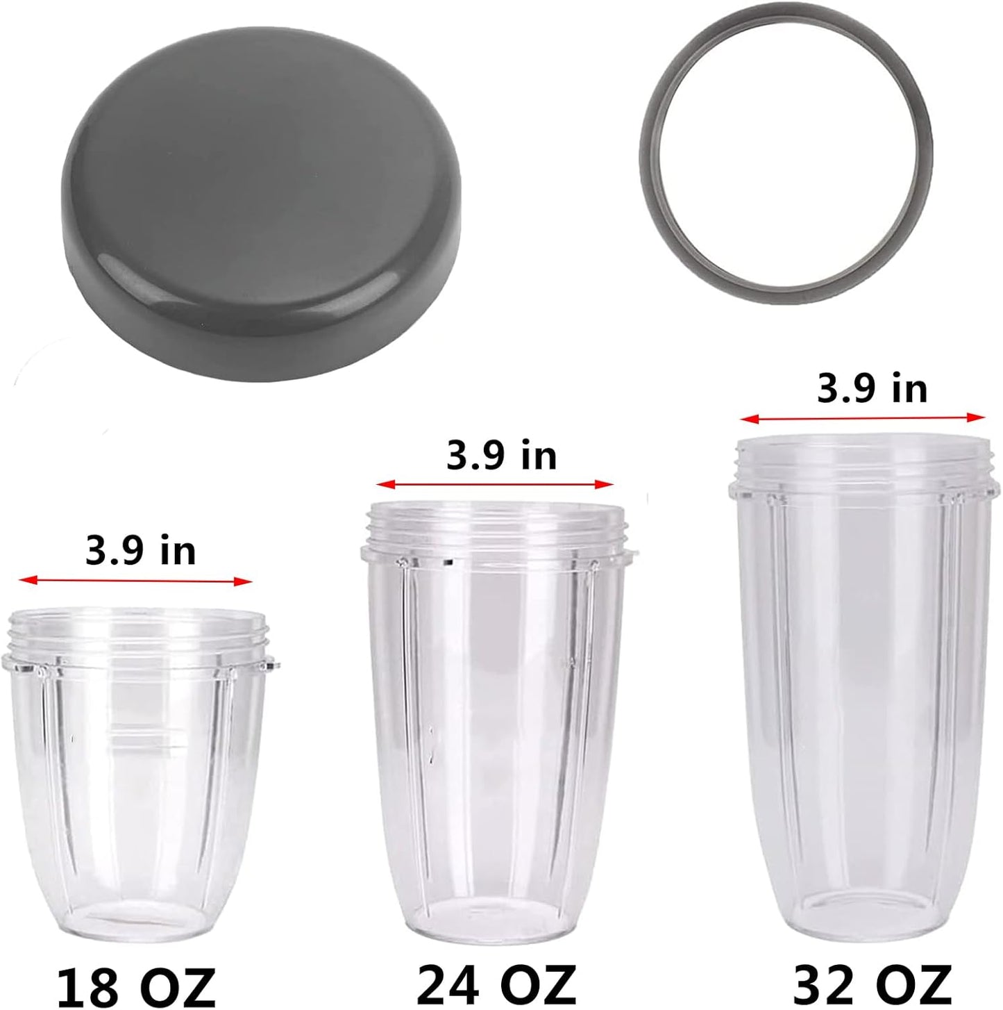 Nutribullet Replacement Lids - 4PCS BPA-Free Resealable Blender Cup Lids for 600W & 900W