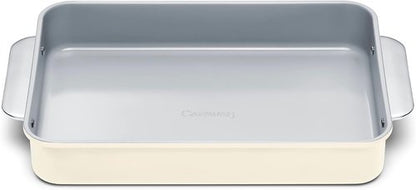 Caraway Non-Stick Ceramic 9”x13” Rectangle Pan - Naturally Slick & Non-Toxic - Ideal for Brownies & Lasagnas - Cream
