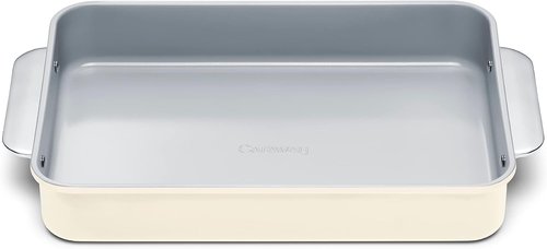 Caraway Non-Stick Ceramic 9”x13” Rectangle Pan - Naturally Slick & Non-Toxic - Ideal for Brownies & Lasagnas - Cream