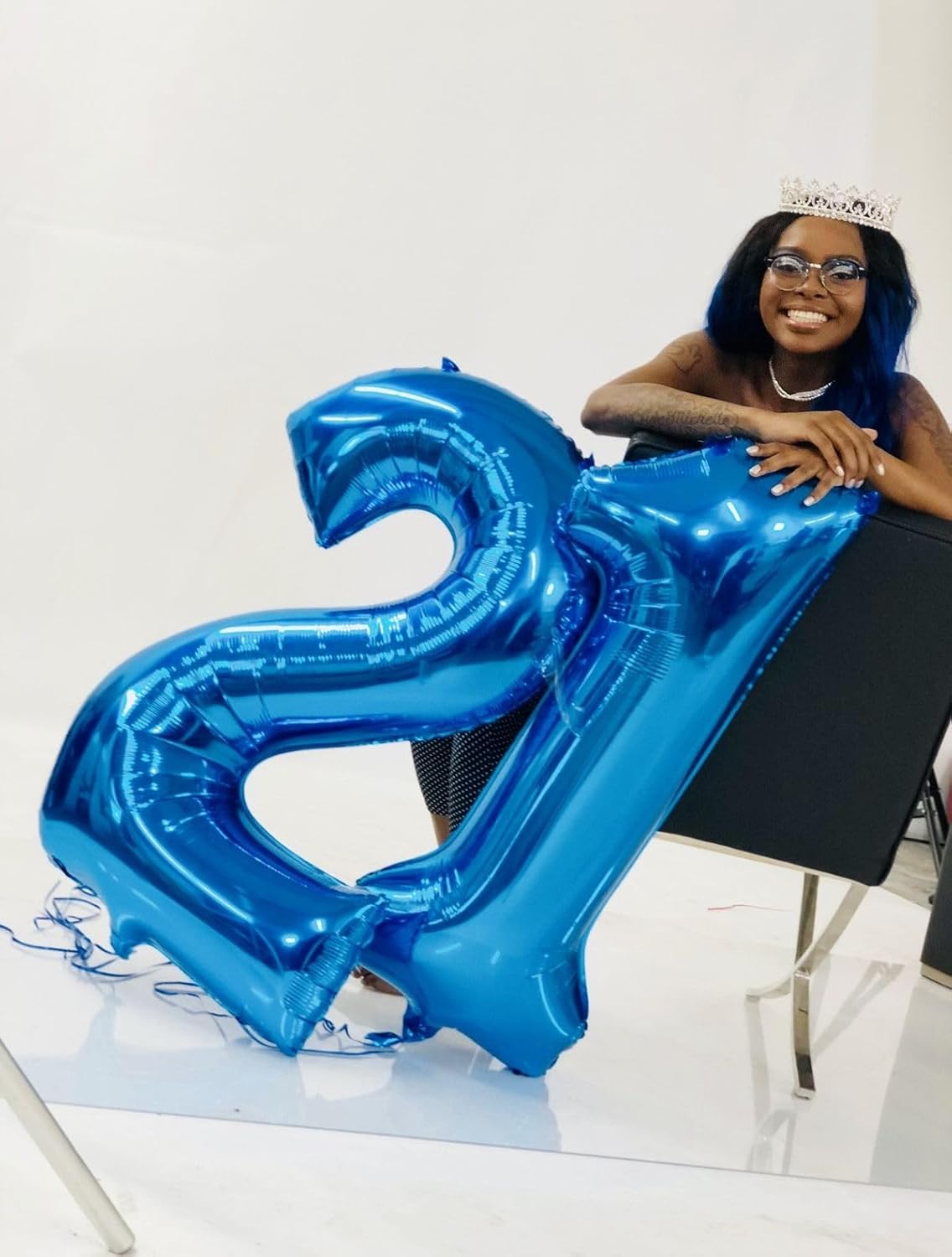 Number Balloons by Happy | Dark Blue 27 Birthday Decoration for Men & Women - Foil Design