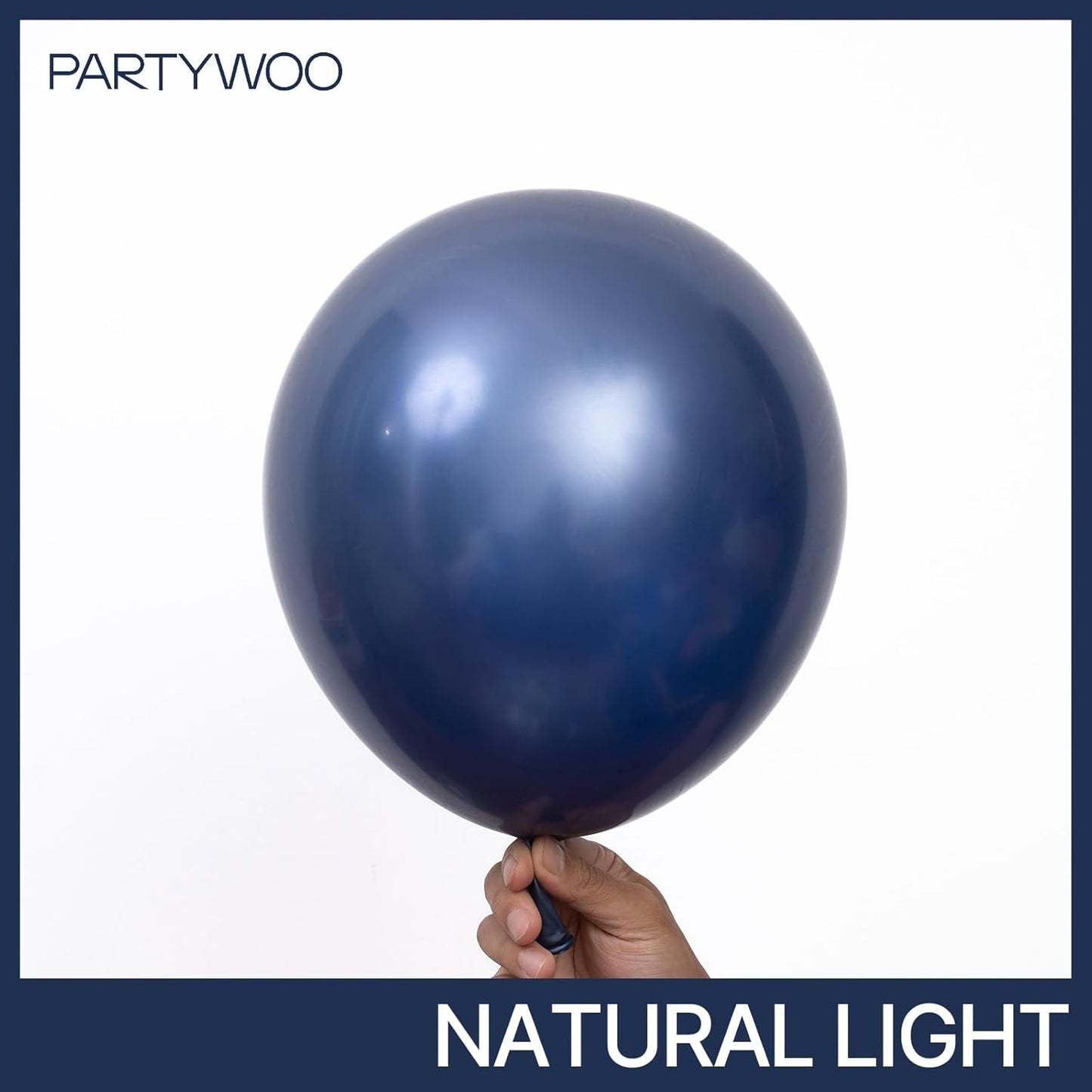 PartyWoo Metallic Navy Blue Balloons - 50pcs 12 Inch Chrome Balloons for Graduation & Celebrations