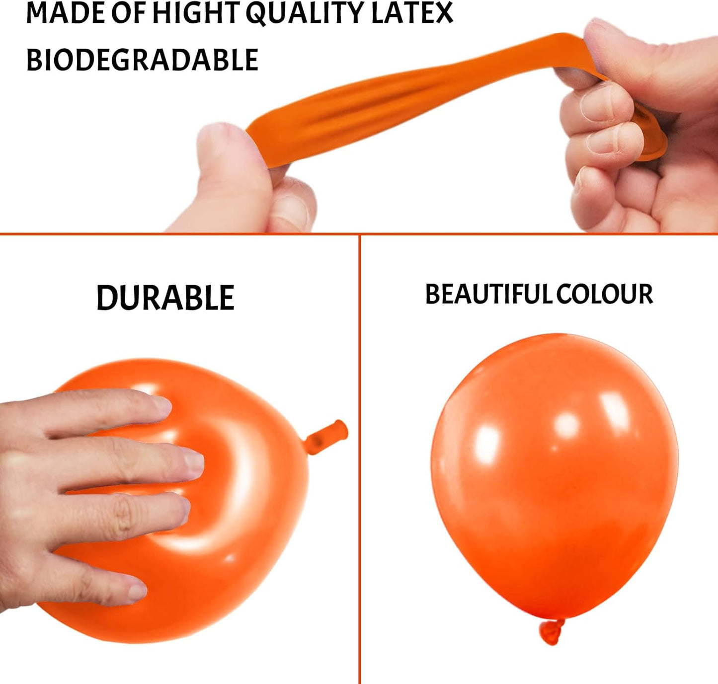 Orange Balloons - 110 Pcs Mini 5-Inch Thick Latex Balloons for Birthday & Wedding Decor