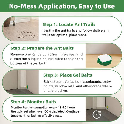 Skiennix Ant Killer Gel Bait Stations - 36 PCS Extra Strength Traps for Carpenter Ants | Safe & Easy to Use