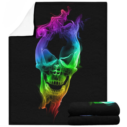 Smoking Skull Blanket Throw Soft Warm Flannel Blanket for Bed Sofa Couch Halloween for Kids 50"x40"