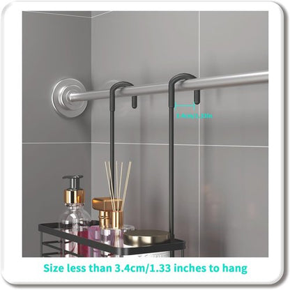 HapiRm Hanging Shower Caddy Organizer - Rustproof 304 Stainless Steel, No Drilling, Black Shelves