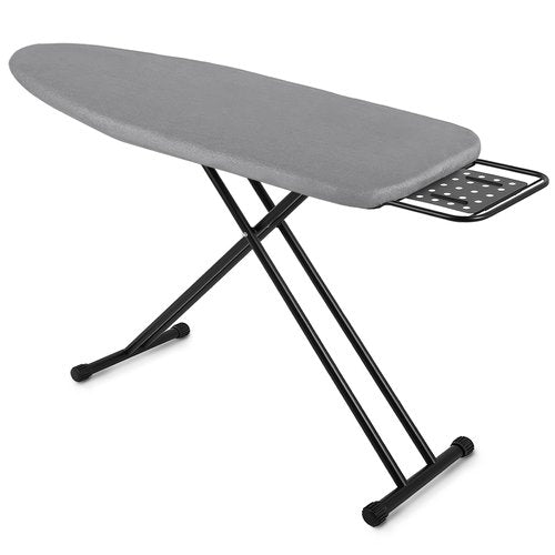 Jakeefud Full Size Ironing Board 47" X 15" with Heat Resistant Cover and Thicken Felt Pad, Safety Iron Rest, Anti-Skid Feet, Height Adjustable, Heavy Duty