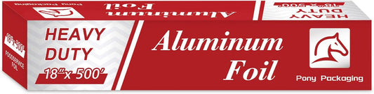 Skiennix Heavy Duty Aluminum Foil Roll - Food Safe 18 Inches x 500 FT | Durable Kitchen Wrap