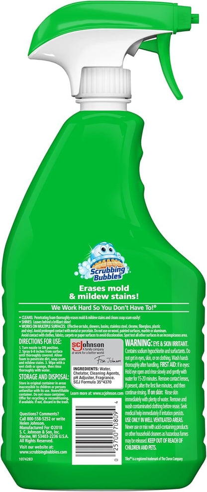 Scrubbing Bubbles Foaming Bleach Bathroom Cleaner - Disinfectant Spray for Mold & Mildew, 32oz