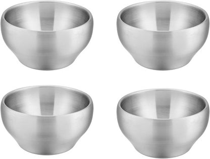 E-far Stainless Steel Bowls for Kids | 12 Ounce Double-Deck, Insulated & Shatterproof - Set of 4