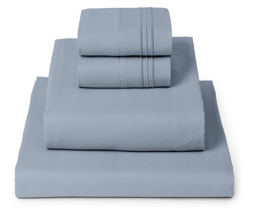 Mellanni King Sheets Set - 4 PC Iconic Collection Bedding - Hotel Luxury, Extra Soft, Cooling Bed Sheets - Wrinkle, Fade, Stain Resistant (King, Blue Hydrangea)