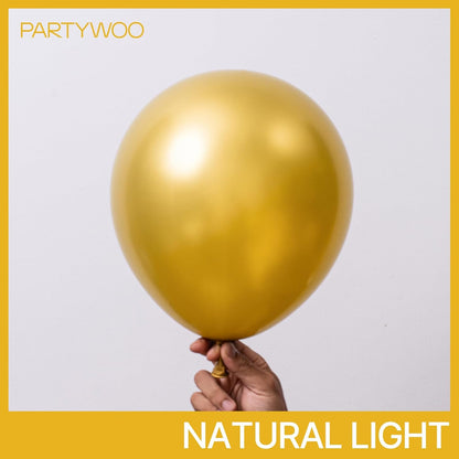 PartyWoo Gold Balloon Arch Kit - 152 Pcs in 5-18 Inch Sizes for Birthday, Wedding, and Baby Showers