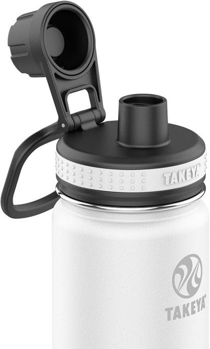 Takeya Originals Vacuum-Insulated Water Bottle - 24oz Stainless Steel | Sleek White Design