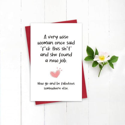 Leinessy Funny New Job Congrats Card for Bestie, Coworker Leaving Farewell Card, Be Fabulous Somewhere Else