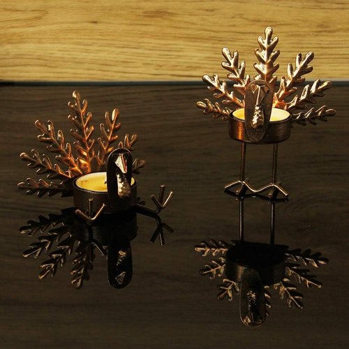 FORUP Metal Turkey Tea Light Candle Holders - 6 Pack for Thanksgiving Table Decor