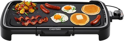 Chefman XL Electric Griddle - Nonstick Immersible Flat Top Grill with Removable Temperature Control | 10 x 20 Inch