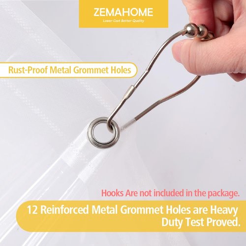 ZEMAHOME Clear PEVA Plastic Shower Curtain Liner Premium Light Weight 72" x 72" Transparent Bathroom Shower Showroom Curtain Liner with Rustproof Metal Gromments and Weighted Magnet