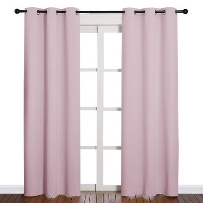 NICETOWN Nursery Essential Thermal Insulated Solid Grommet Top Blackout Curtains/Drapes (1 Pair, 42 x 84 inches, Baby Pink)