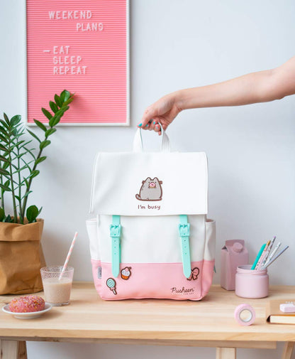 Official Pusheen Backpack, Kawaii Backpack - Bookbag, Travel Laptop Backpack, Girls Bag, Pusheen Gift - Pink Backpack