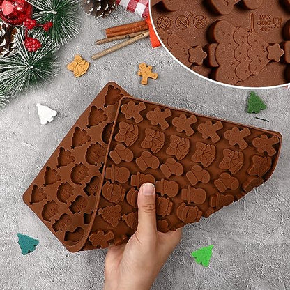 Webake Christmas Silicone Molds - 72 Cavities Holiday Shaped Candy & Fondant, 2 Pcs - Variation of THIS listing