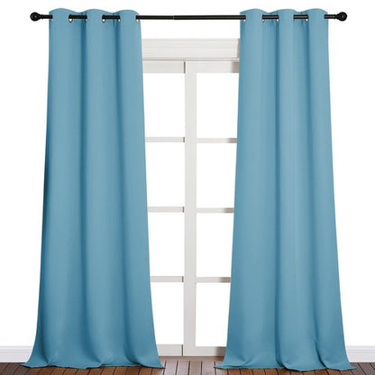 NICETOWN Room Darkening Curtain Panels - Toddler Boy Bedroom Drapes with Grommet, Energy Smart Window Treatment Curtains(Teal Blue, 42 inches W x 90 inches L, 2 Panels)