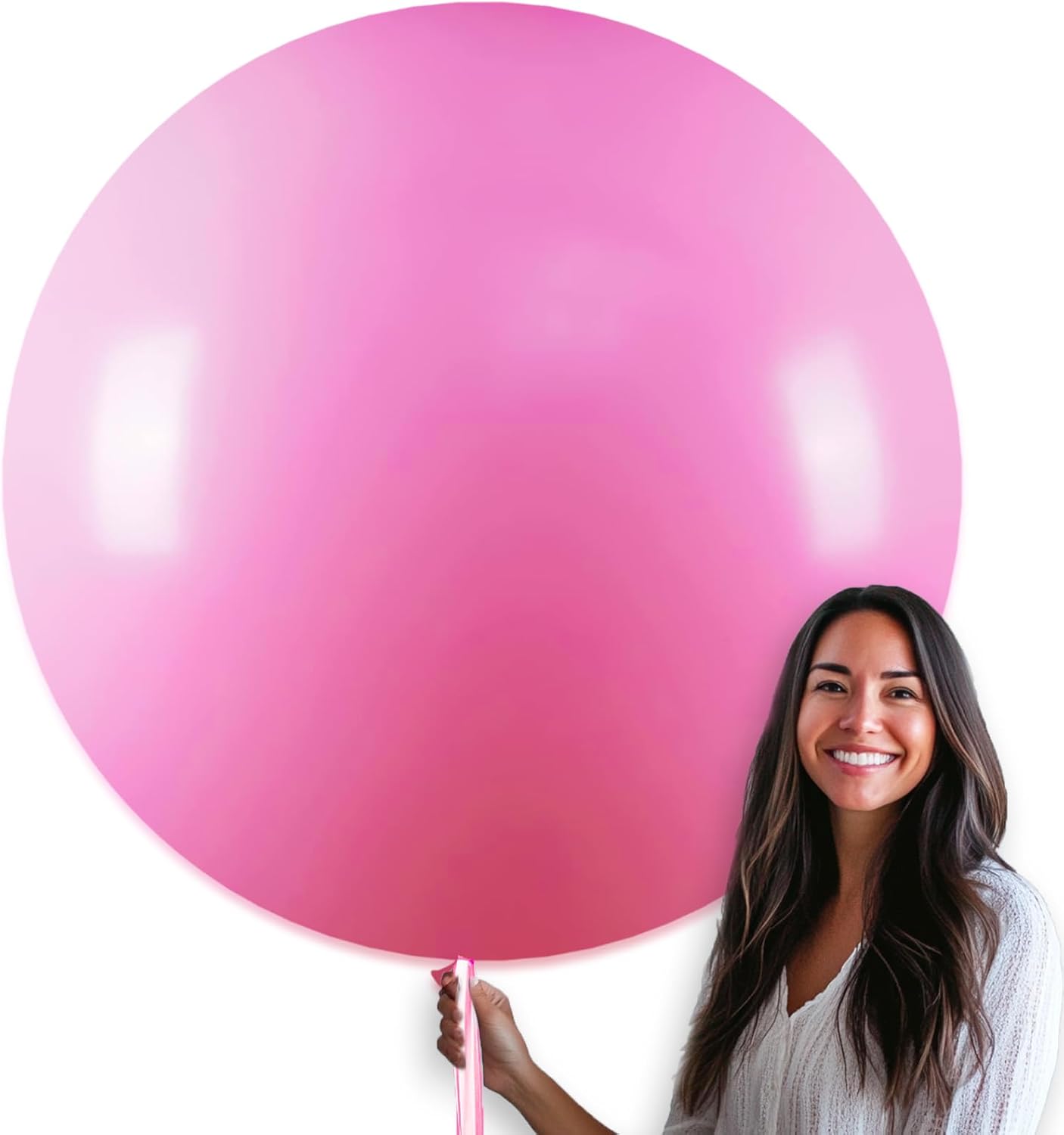 PartyWoo Pink Balloons - 36 Inch Extra Large Jumbo Matte Pink Balloons for Celebrations | 4 Pack