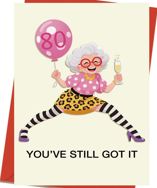 OJsensai 80th Birthday Card & Gifts for Women - Celebrate Her Special Day with Elegant Decorations