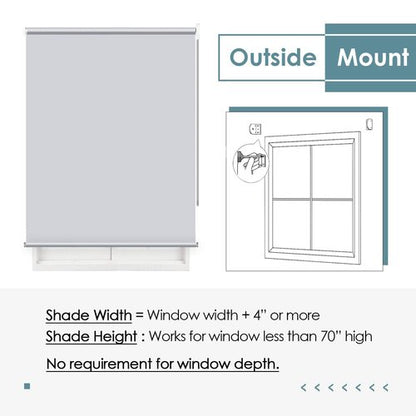 ChrisDowa 100% Blackout Roller Shade, Window Blind with Thermal Insulated, UV Protection Fabric. Total Blackout Roller Blind for Office and Home. Easy to Install. White,34" W x 72" H
