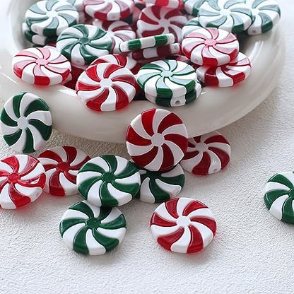 Christmas Candy Cane Ornaments Set - Red and Green 50 pcs Hanging Xmas Decorations