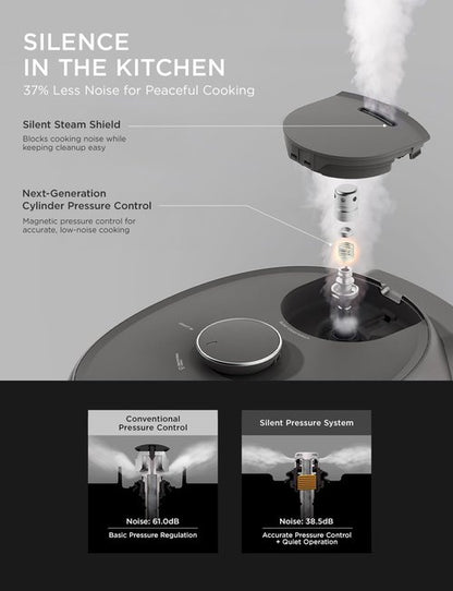 CUCKOO Twin Pressure Rice Cooker - 6-Cup Uncooked / 12-Cup Cooked | Induction Heating, Silent Pressure, Gray