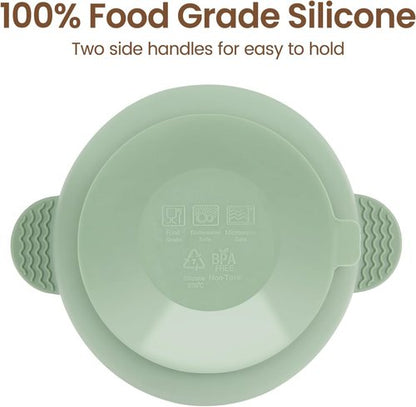 Eascrozn Baby Bowls - Soft Silicone Suction Bowls for Baby Led Weaning | 3 Pack, BPA Free, Multicolor