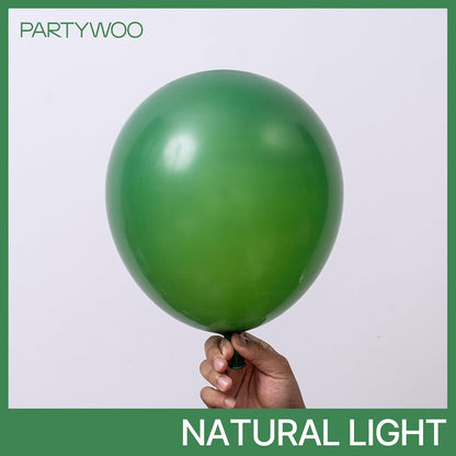 PartyWoo Green Balloons - 140-Piece Dark Green Balloon Arch Kit for Birthday & Graduation Decor | Various Sizes 5-18 Inches