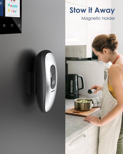 Canslab IRON Rechargeable Electric Can Opener - Wall-Mountable, Smart Auto Stop & LED Battery Indicator