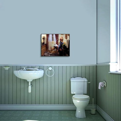 Funny Bathroom Canvas Wall Art Set by Dumb and Dumber | Humorous Movie Posters for Restroom Decor, Unframed 11x14 Inch