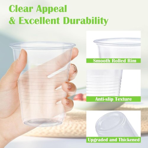 Lamosi 300 Pack 12 oz Clear Plastic Cups,12 Ounce Disposable Cold Drinking Cups for Party, Picnic, BBQ, Travel, Christmas, Events