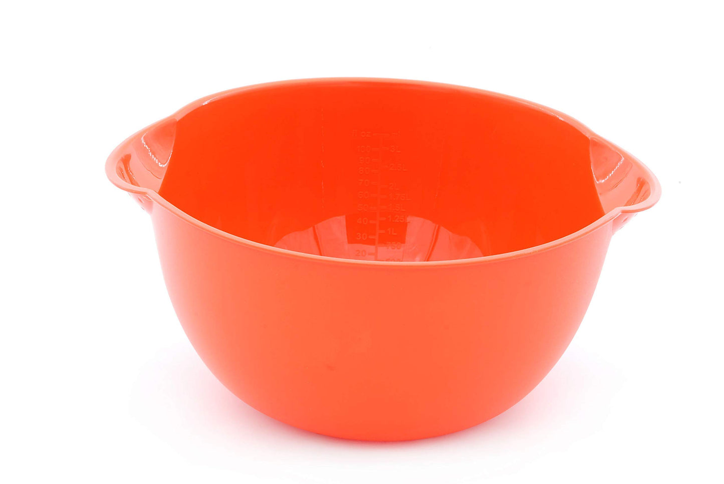 Mintra Home Mixing Bowl w/Colander (Large 4.5L, Orange) - For Washing & Draining Fruits And Vegetables - Heavy Duty Plastic for Baking, Cooking Supplies - Dishwasher Safe