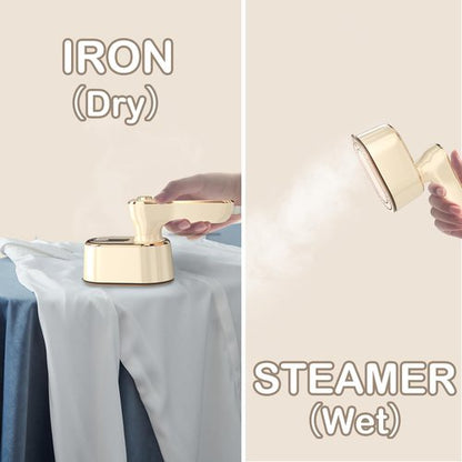 Travel Steamer Iron for Clothes Mini - Portable Ironing Machine Travel Small Size Portable Steamer Travel College Dorm Home Essentials (Beige)