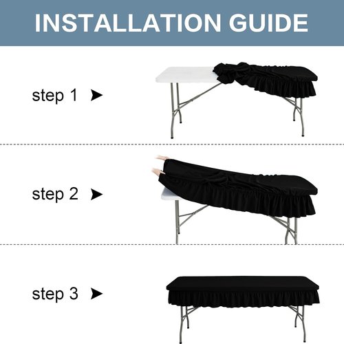 4ft Black Stretch Tablecloth by [Brand Name] - Waterproof, Wrinkle-Resistant Design for Events