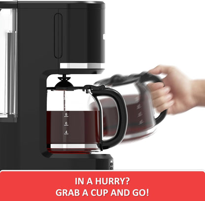 Mr. Coffee 10-Cup Programmable Coffee Maker - Permanent Filter, Removable Reservoir, Delay Brew, Black
