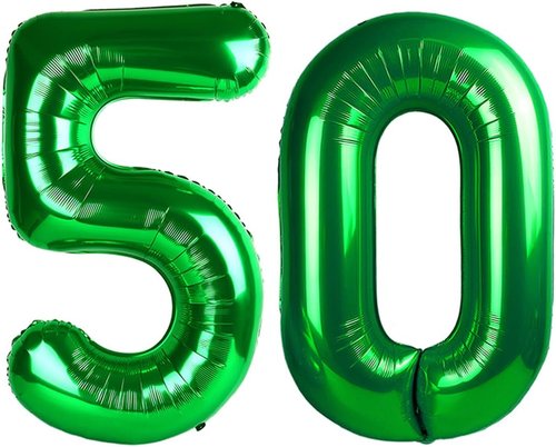 40 Inch Dark Green Number 50 Balloon - Perfect for 50th Birthday & Wedding Anniversary Decorations