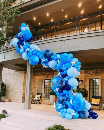 Bezente Blue Balloons Set - 60pcs 12-Inch Metallic & Pastel Blue Latex Balloons for Celebrations