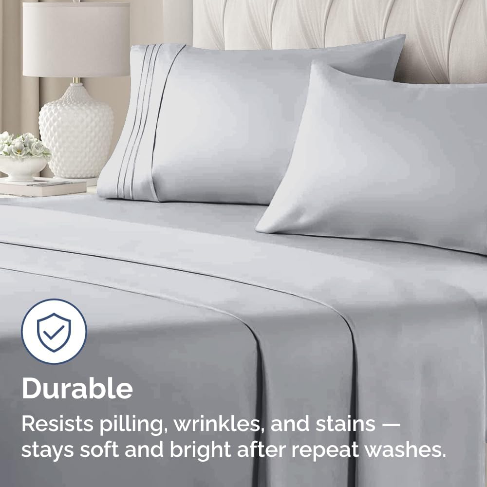 Skiennix Queen Pillow Cases Set of 2 - Ultra Soft Hotel Quality - Wrinkle Free & Fade Resistant - Steel Blue