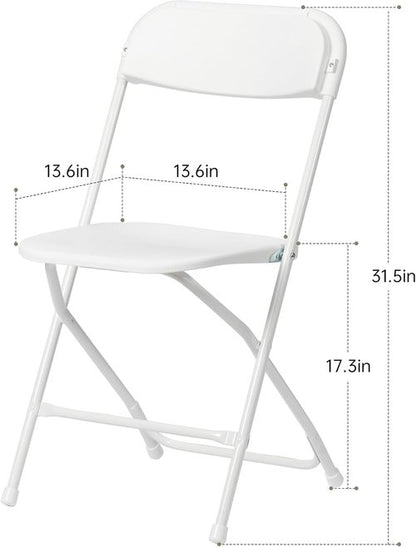 10 PCS Folding Chairs by [Brand Name] - Heavy-Duty Portable Plastic Chairs | 350 LB Capacity for Indoor/Outdoor Events