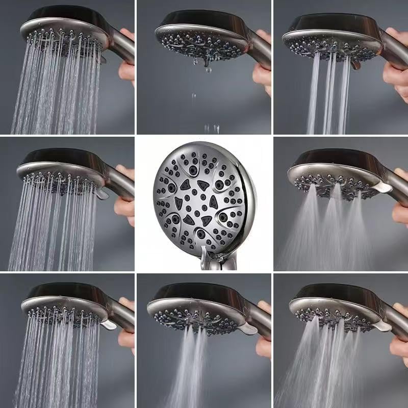 High Pressure 8-Mode Handheld Shower Head with 60" Hose & Adjustable Bracket