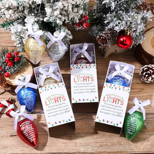 35-Piece Christmas Light Bulb Ornament Gift Set for Coworkers - Holiday Decor