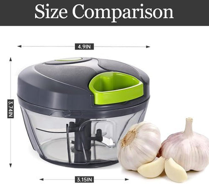 Cambom Manual Food Chopper - BPA-Free Vegetable Cutter for Onions, Fruits & Nuts | 500ml Gray