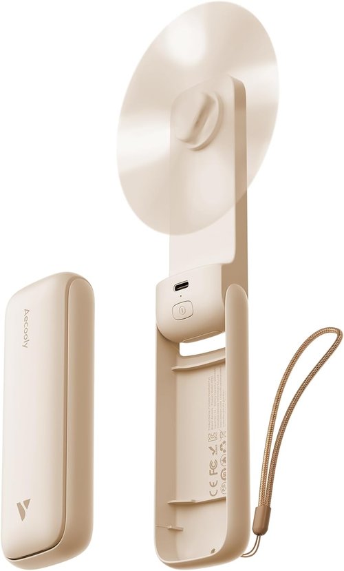 Aecooly Slim Portable Fan - Handheld Turbo Fan for On-the-Go Cooling | Compact Design