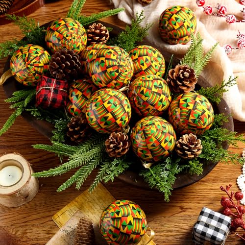 Syhood 12 Pack African Kente Christmas Ornaments - Chic Style